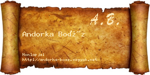 Andorka Boáz névjegykártya